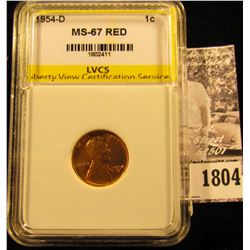 1804 . 1954 D Lincoln Cent LVCS slabbed MS67 RED
