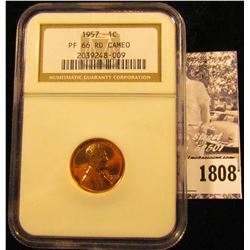 1808 . 1957 P Lincoln Cent NGC slabbed PF 66 RD CAMEO