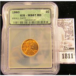 1811 . 1960 P Lincoln Cent ICG slabbed MS67 RD