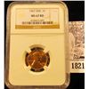 Image 1 : 1821 . 1967 SMS Lincoln Cent NGC slabbed MS 67 RD