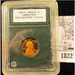 1822 . 1982 S Lincoln Cent PGC certified CAMEO PR70 Full Strike