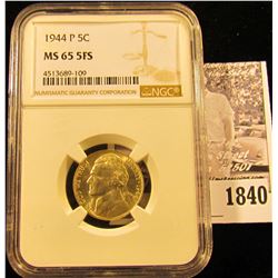 1840 . 1944 P U.S. Silver War Nickel NGC slabbed MS65 5FS