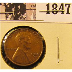 1847 . 1931 S Lincoln Cent, EF.