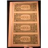 Image 2 : Series 1981 Four Note Uncut Sheet of $1.00 Federal Reserve Notes. Crisp Uncirculated.