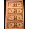 Image 3 : Series 1981 Four Note Uncut Sheet of $1.00 Federal Reserve Notes. Crisp Uncirculated.