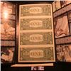 Image 2 : Lot 1856 Series 1981 Four Note Uncut Sheet of $1.00 Federal Reserve Notes. Crisp Unc