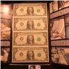 Image 4 : Lot 1857 Series 1981 Four Note Uncut Sheet of $1.00 Federal Reserve Notes. Crisp Unc