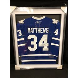 AUSTON MATTHEWS AUTOGRAPHED MAPLE LEAFS JERSEY (FRAMED 34