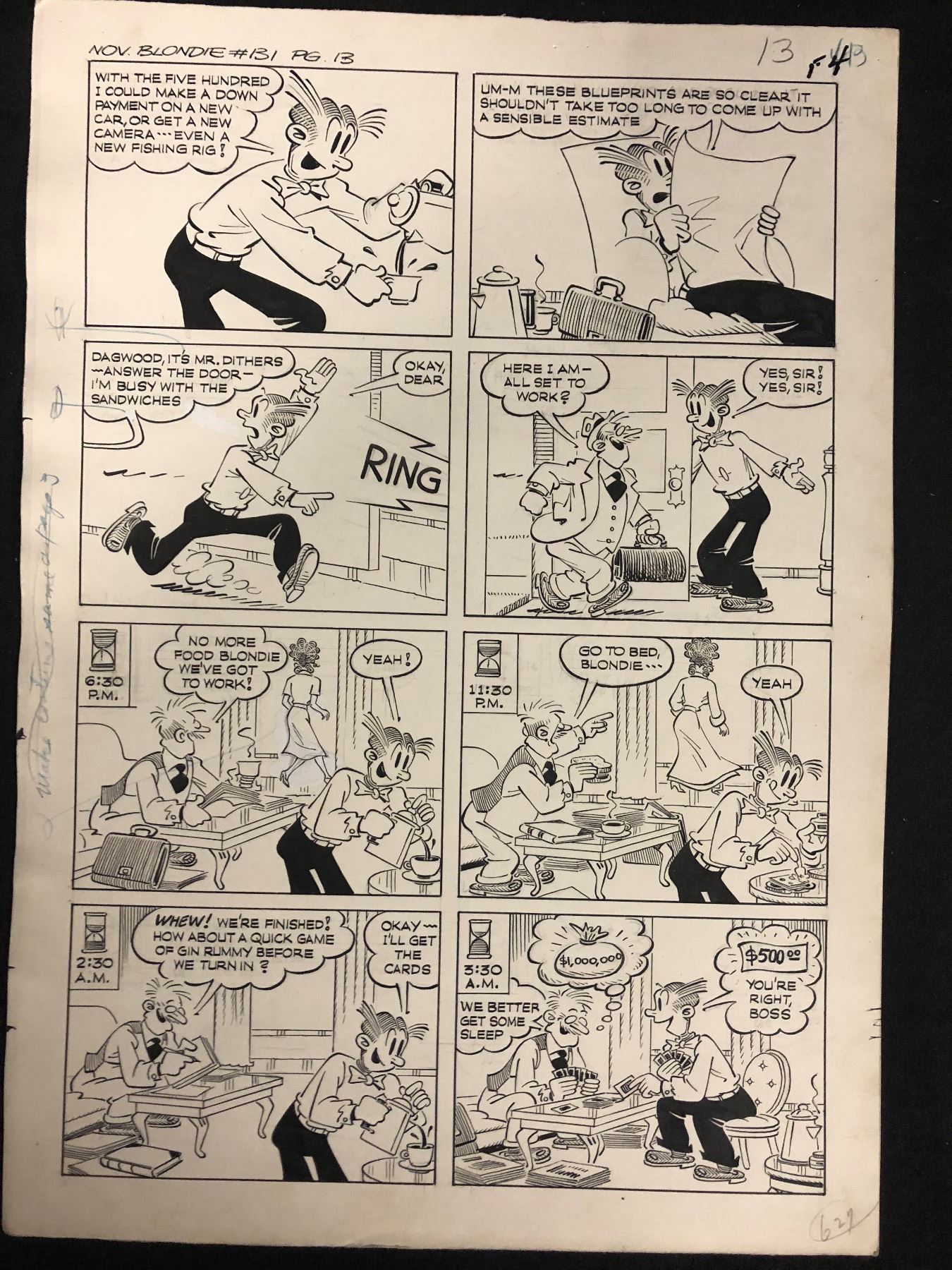 NON BLONDIE #131 PAGE 13 (ARCHIE COMICS) INTERIOR PAGE, ORIGINAL ART