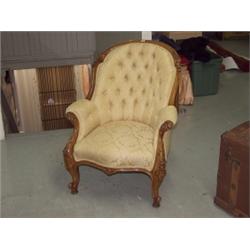 Antique Upholstered Gentlemans Chair