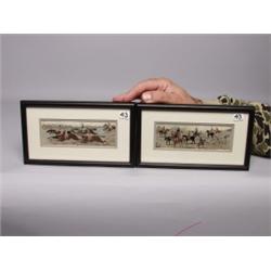 2 Silk Stevengraphs Equestrian Subjects