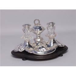 Antique Dutch Fine Silver Inkstand  1864