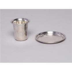 Judaica Sterling Silver Beaker & Sm Dish