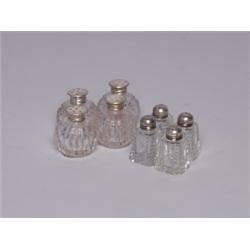 8 Sterling Topped Crystal Salt and Peppers