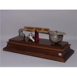 Silver Parcel Gilt Sitar Form Spice Box