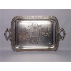 Victorian Silver Plated Tray 1891
