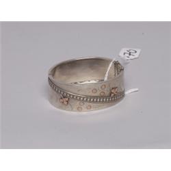 English Asthetic Sterling & Gold Cuff Bracelret