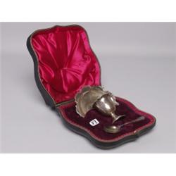 British Parcel Gilt Sterling Silver Egg Service