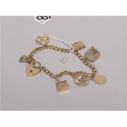 Heavy Gold Charm Bracelet  31.5 Grams