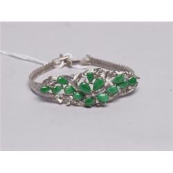 Burmese Jadeite Bracelet with .12 ct Diamonds