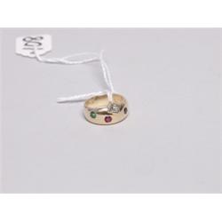 Diamon , Ruby, Sapphire & Emerald Ring