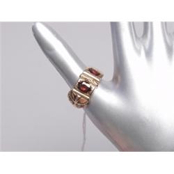 Antique English Gold and Garnet Buckle Ring