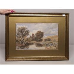 Continental Watercolor Signed 