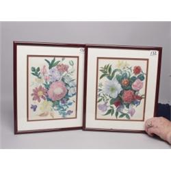 2 Botanical Watercolours 19th C 