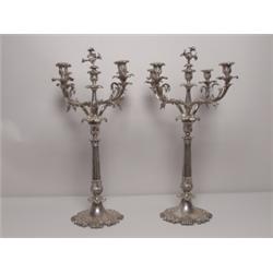 English Sheffield Silver Plated Candelabra