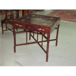 Old Chinese Rosewood Mah Jong Table