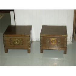 2 Korean Handled and Drawed Tables