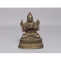 Tibetan Buddhist Yellow Hat Monk Bronze