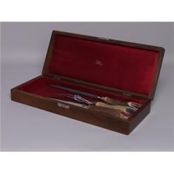 Sterling Mounted Wood Cased Carving Set