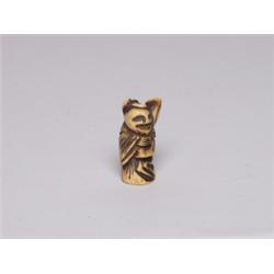 Old Carved Bone Netsuke  Sage  Unsigned