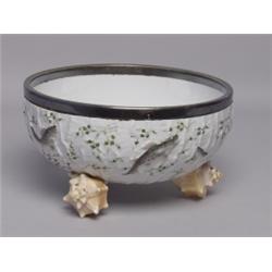 German Porcelain Salmon & Sea Shell Bowl