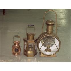 Three Old Metal Lanterns