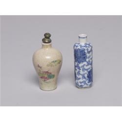 Two Chinese Ceramic Snuff Bottles