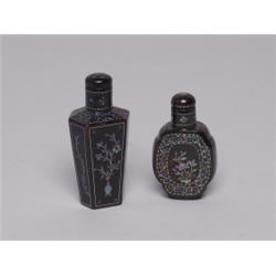 Chinese Snuff Bottles Finely Inlaid Lacquer