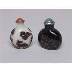 Two Peking Glass Chinese Snuff Bottles