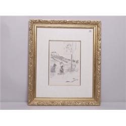 A. Willette Lithograph with Blindstamp