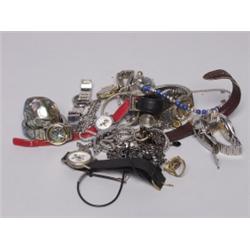 Estate Lot of Old Jewelry Watches, Silver etc.