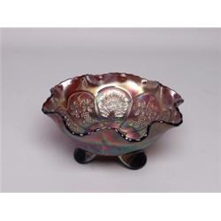 Fenton Carnival Glass Amethyst Footed Bowl