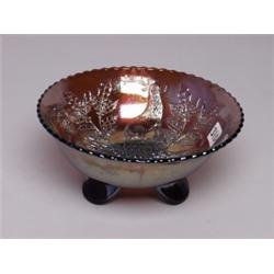 Fenton Carnival Glass Amethyst Footed Bowl