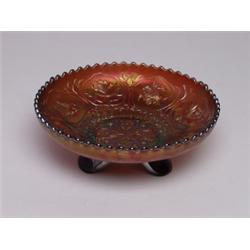 Fenton Carnival Glass Amethyst Footed Bowl
