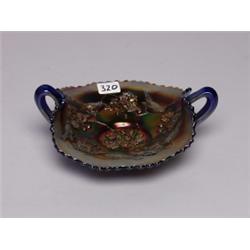 Fenton Carnival Glass Blue Bon Bon Dish