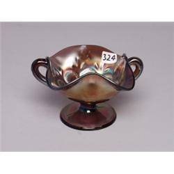 Dugan Carnival Glass Amethyst Bon Bon Dish