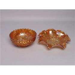 Two Imperial Carnival Glass Marigold Bowls