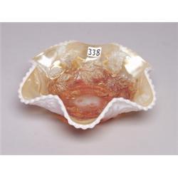 Dugan Carnival Glass Pearl Opalescent Bowl