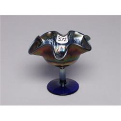 Fenton Carnival Glass Blue Compote