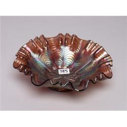 Fenton Carnival Glass Flat Base Bowl